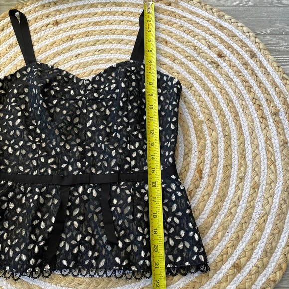 Milly Of New York Women's Lace Floral Leaf Strap Sexy Cami Tank Top Size 4 - Picture 5 of 10